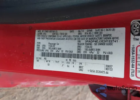 2014 Ford Fiesta Se from USA, damaged, VIN 3FADP4EJ3EM122741